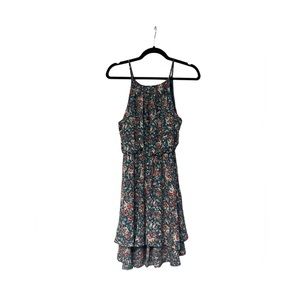Blue Rain Sleeveless Floral Ruffle Dress